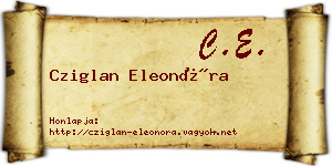 Cziglan Eleonóra névjegykártya